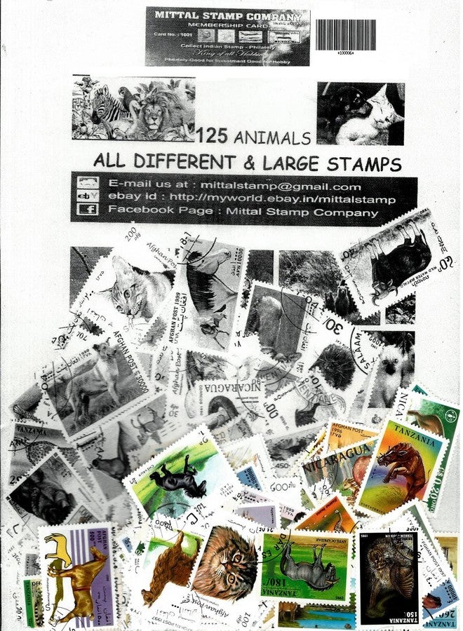 Prizm Mittalstamps 125 Different Stamps On Animals Used Cto Beautiful All Large Stamps - Image 1